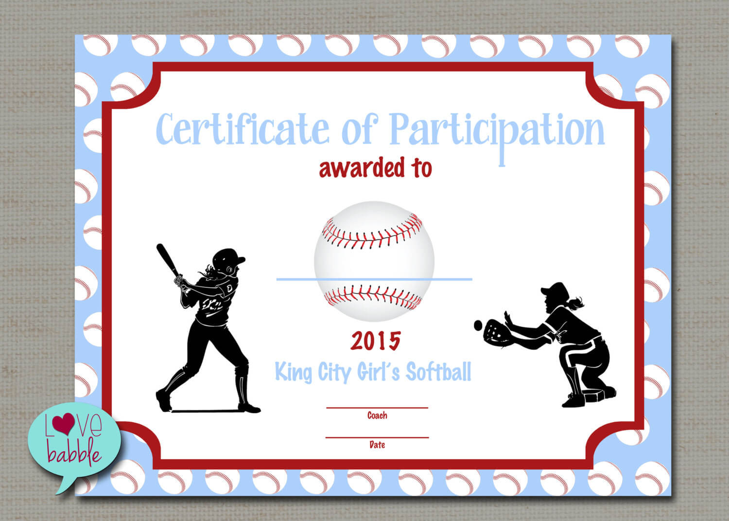 Free Printable Baseball Award Certificates Templates Inside Softball Certificate Templates Free