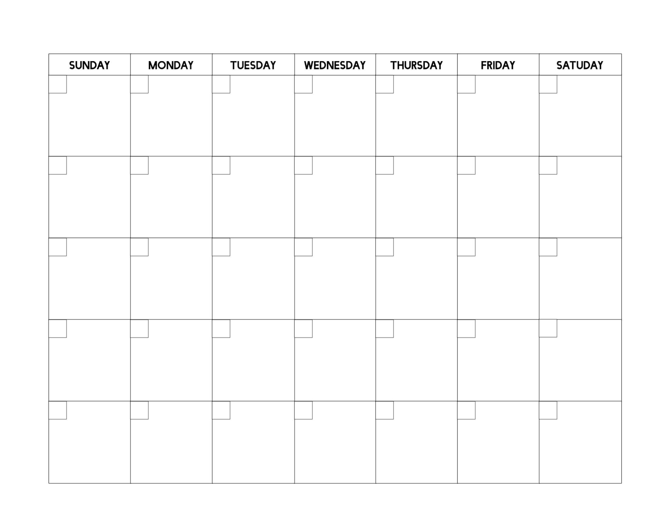 Free Printable Blank Calendar Template – Paper Trail Design Inside Blank Calander Template