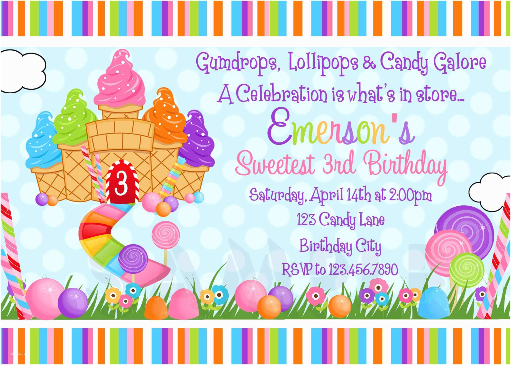 Free Printable Candyland Invitations – Yatay Intended For Blank Candyland Template