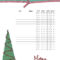Free Printable Christmas Gift List Template inside Christmas Card List Template