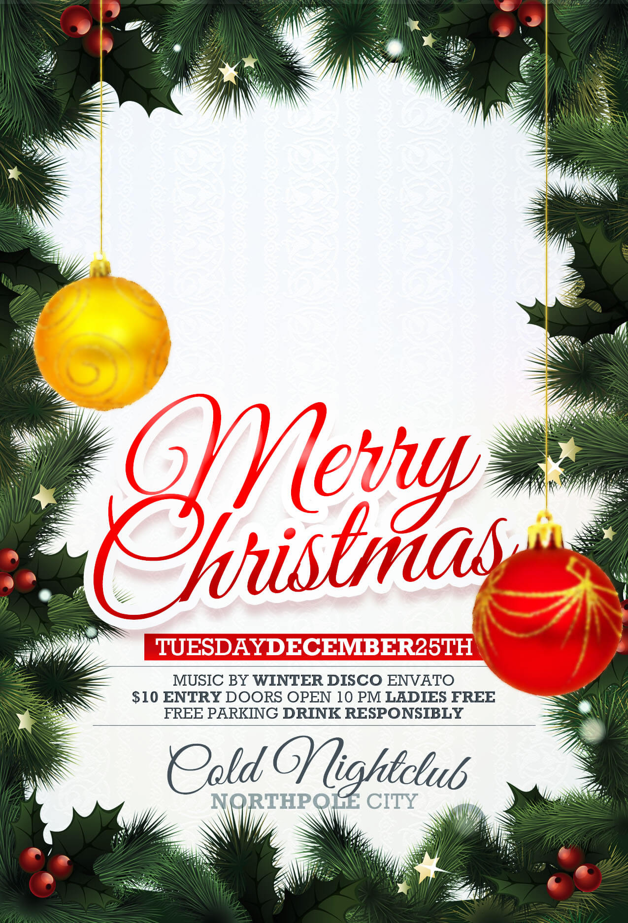 Free Printable Christmas Party Invitations Templates – Demplates Throughout Christmas Brochure Templates Free