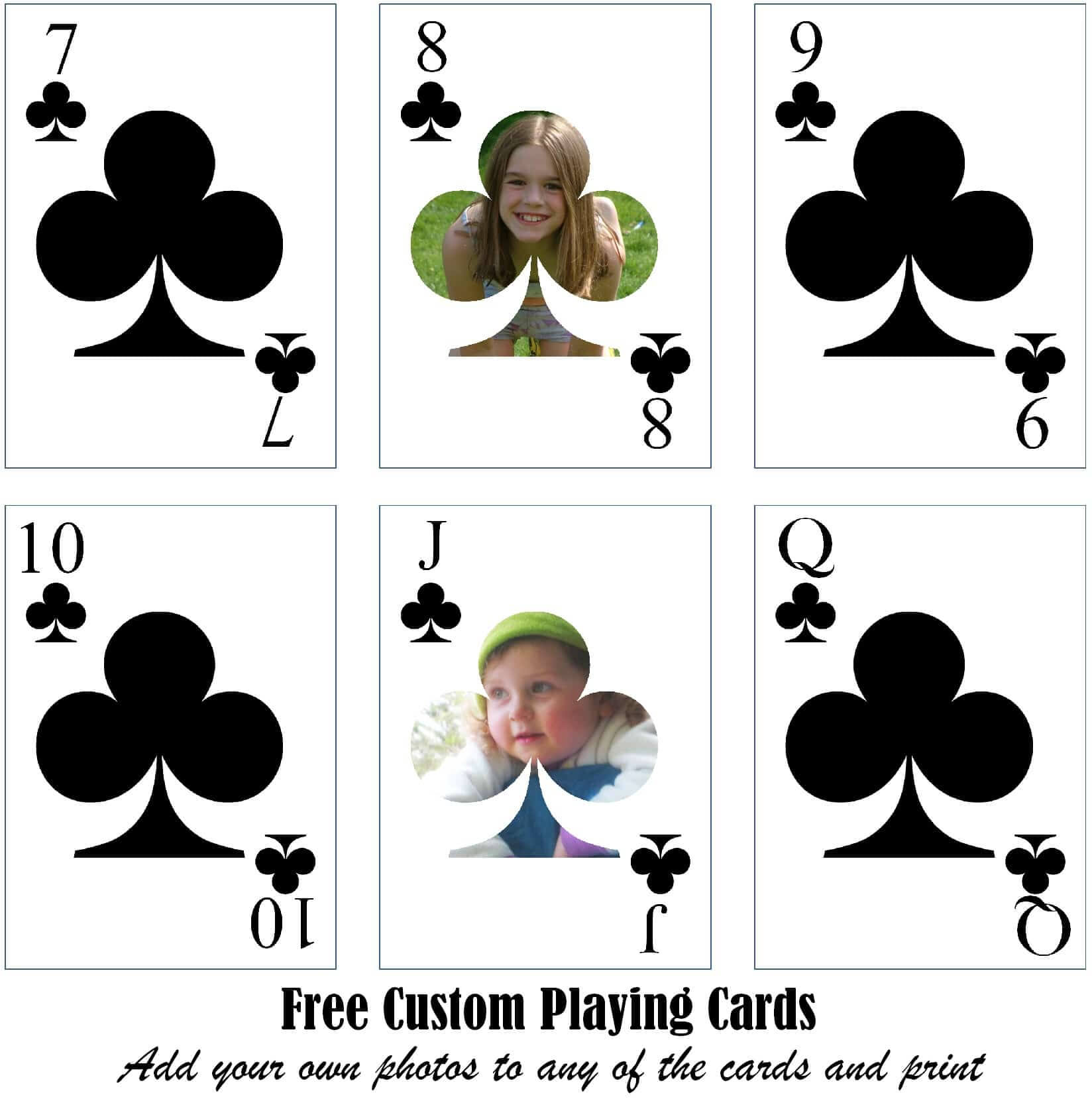 Free Printable Custom Playing Cards | Add Your Photo And/or Text In Deck Of Cards Template
