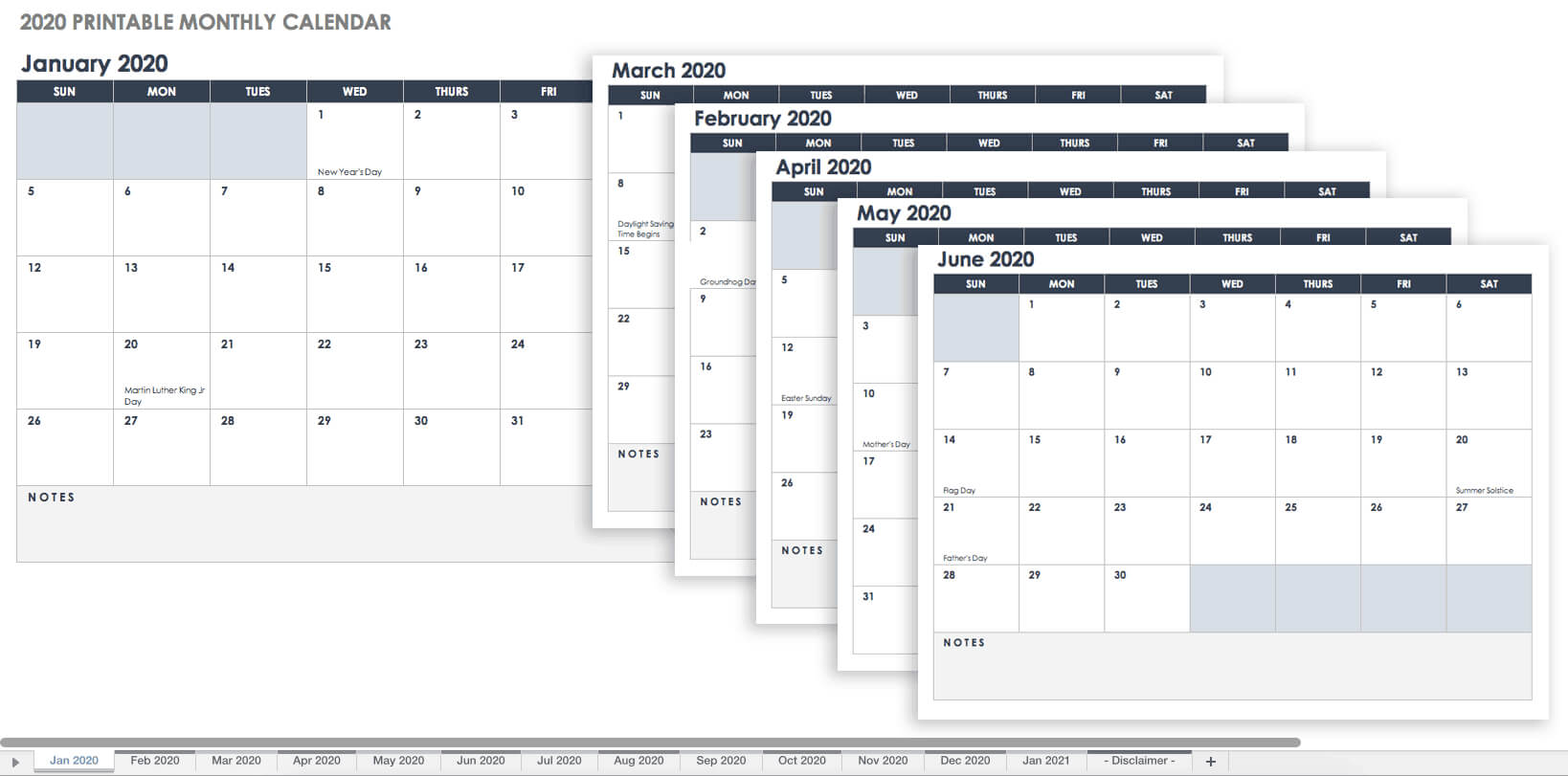 Free, Printable Excel Calendar Templates For 2019 & On With Blank One Month Calendar Template