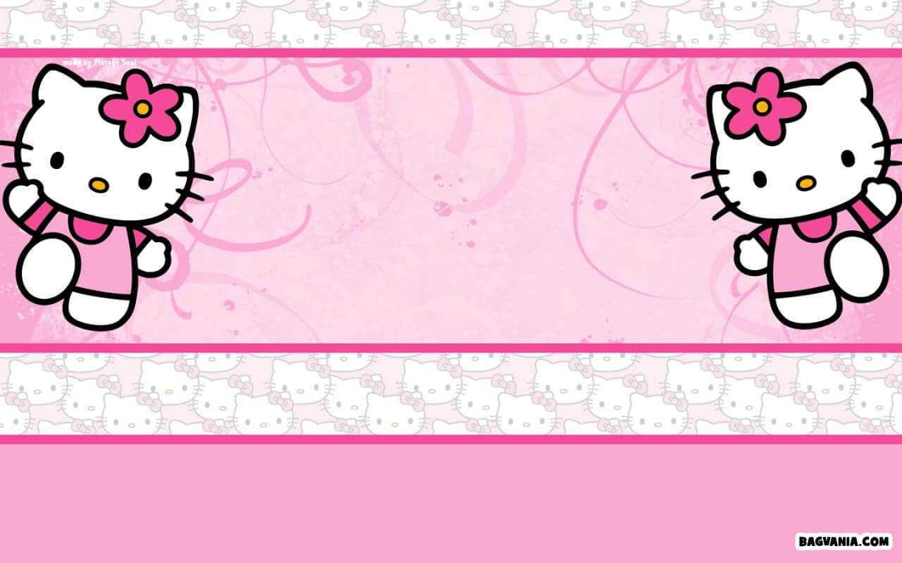 Free Printable Hello Kitty Background Invitation Template Inside Hello Kitty Birthday Card Template Free