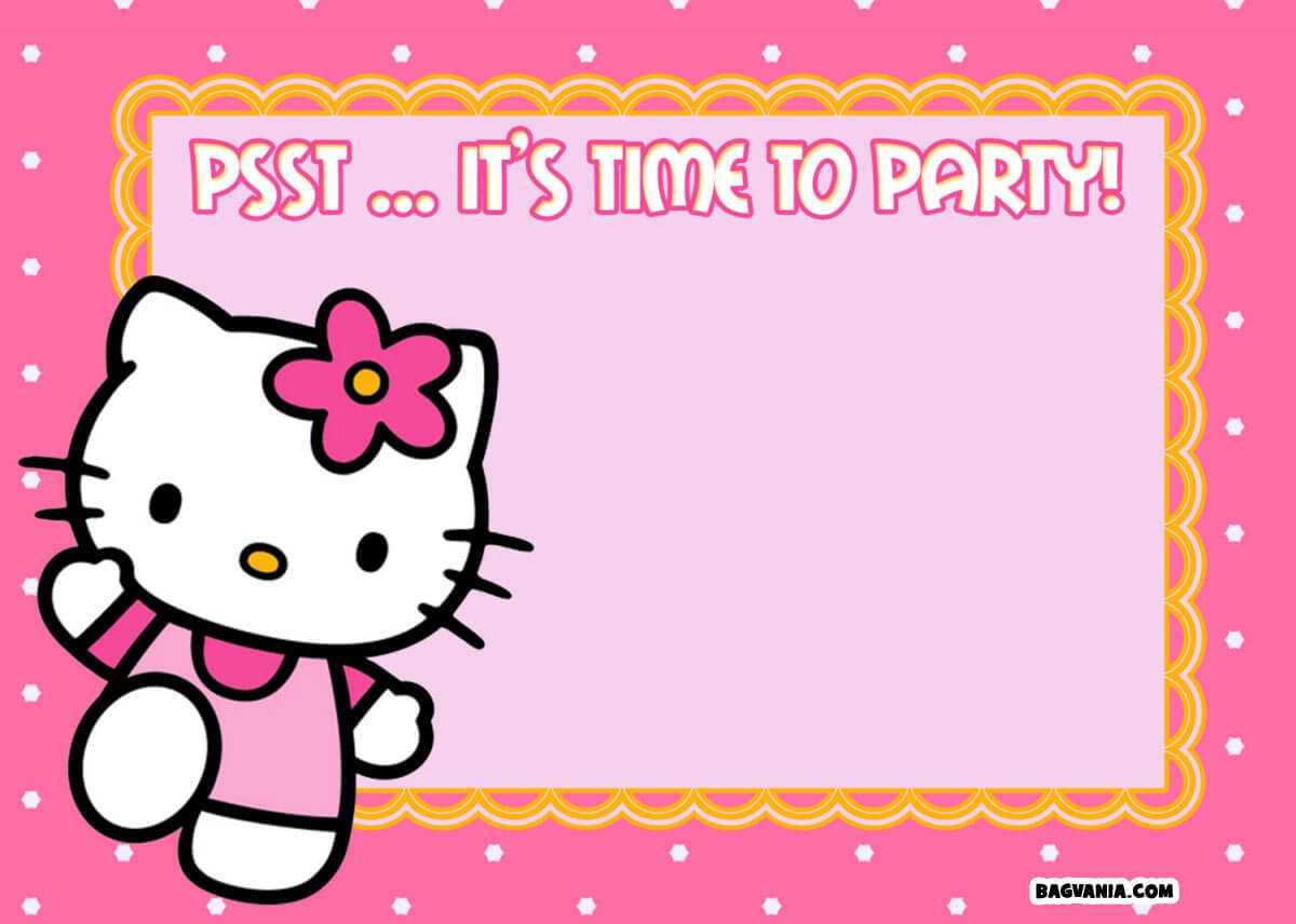 Free Printable Hello Kitty Birthday Invitations – Bagvania With Hello Kitty Birthday Card Template Free