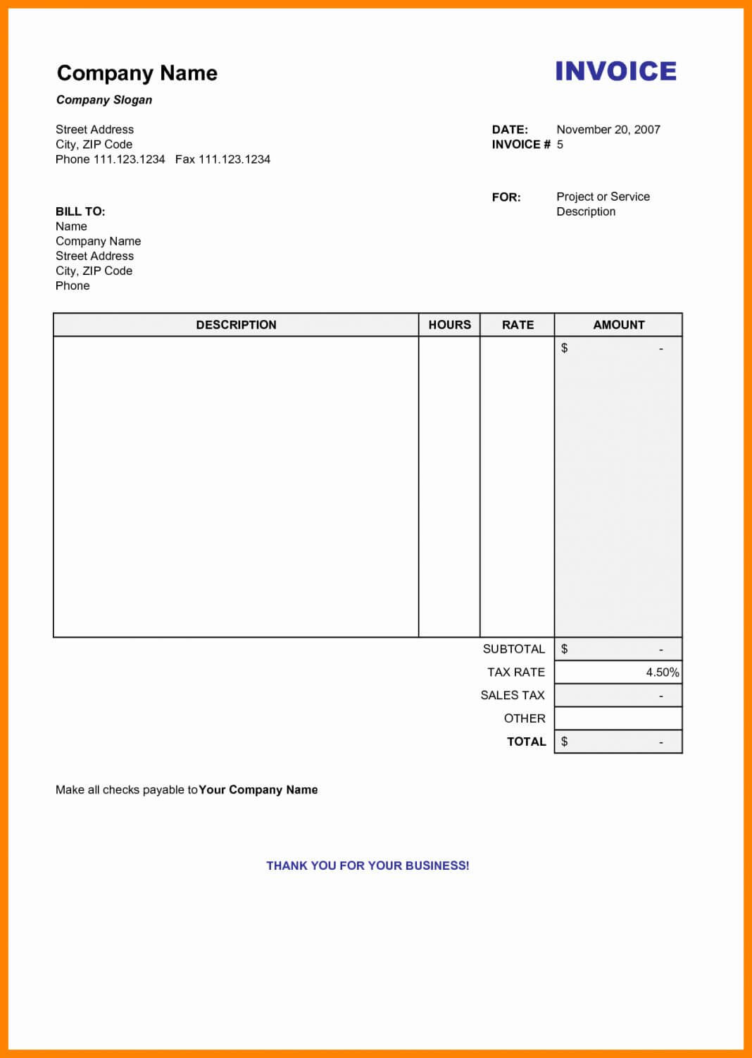 Free Printable Invoice Templates Australia Donation Receipt Intended For Free Printable Invoice Template Microsoft Word
