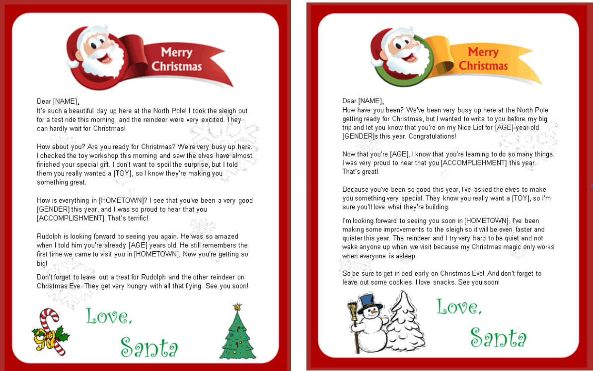 Free Printable Letter From Santa Word Template – Christmas Throughout Letter From Santa Template Word
