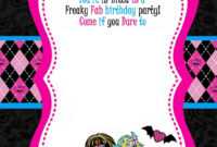 Free Printable Monster High Birthday Invitations Layout with regard to Monster High Birthday Card Template
