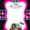 Free Printable Monster High Birthday Invitations Layout with regard to Monster High Birthday Card Template