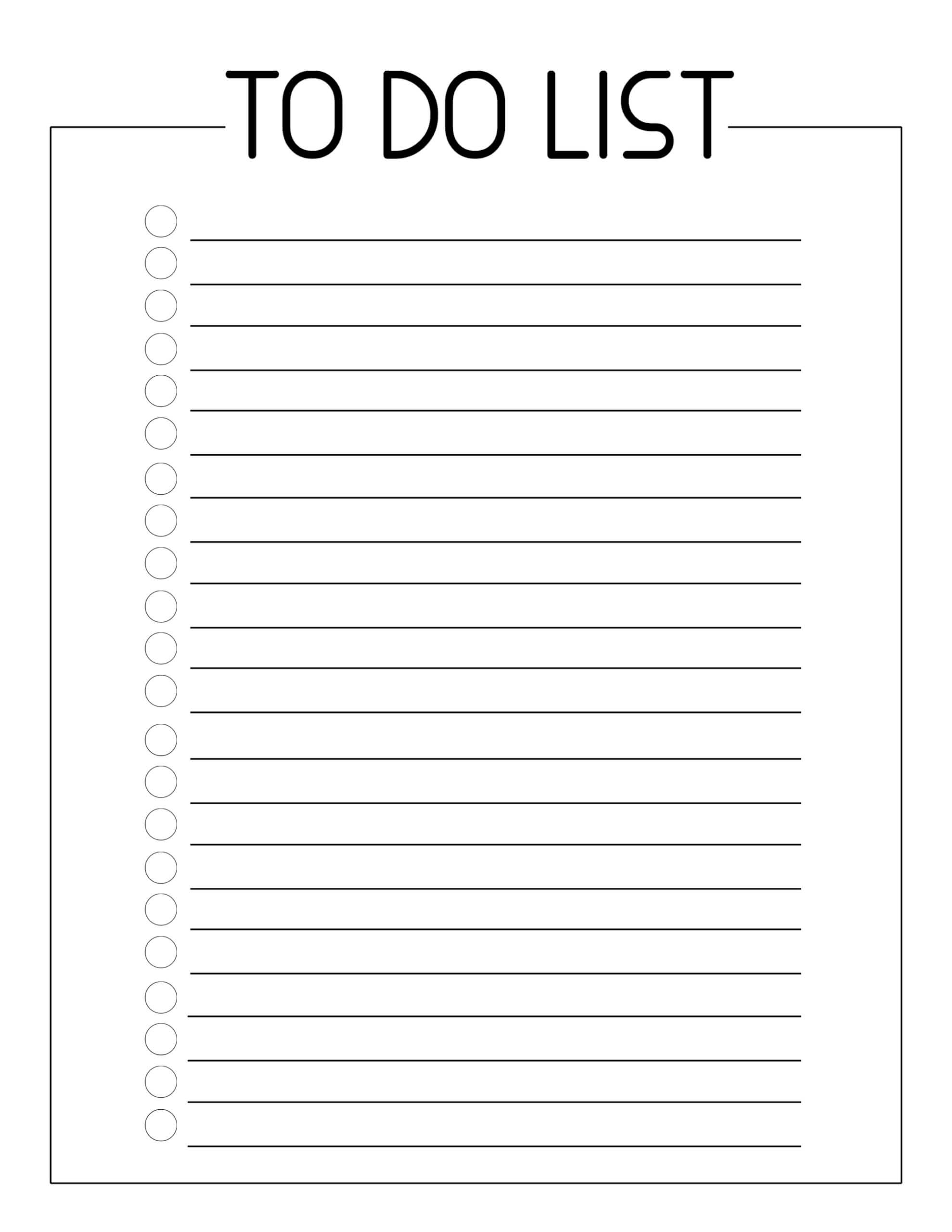 Free Printable To Do Checklist Template - Paper Trail Design Throughout Blank To Do List Template
