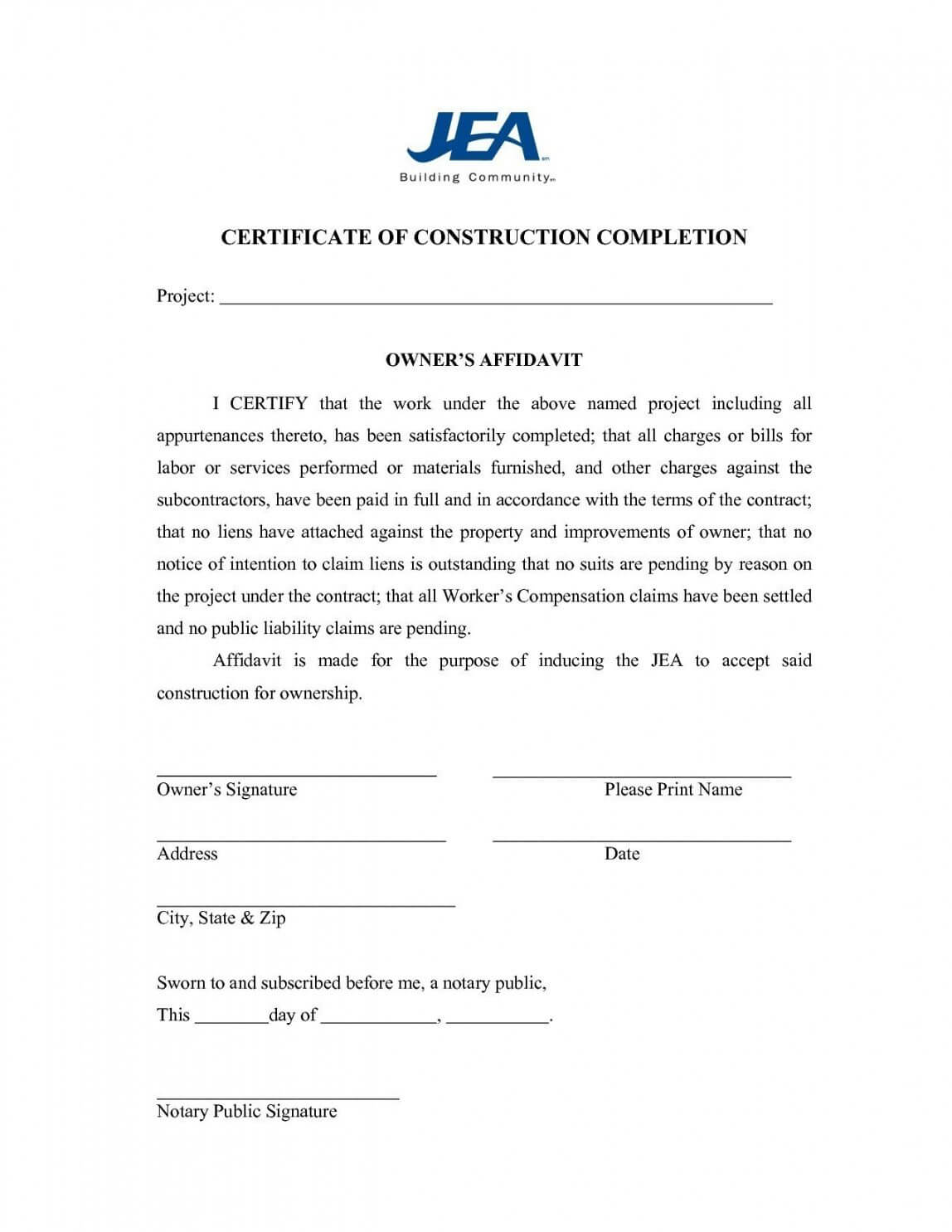 Free Project Completion Certificate Rmat In Word Template With Certificate Of Completion Word Template