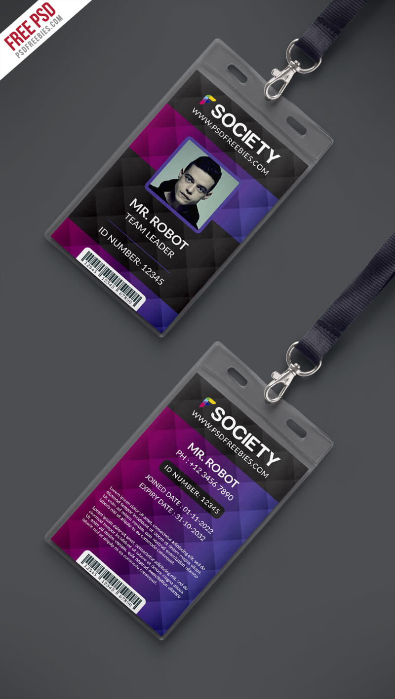 Free Psd : Corporate Office Id Card Psd Template On Behance With Regard To Id Card Design Template Psd Free Download