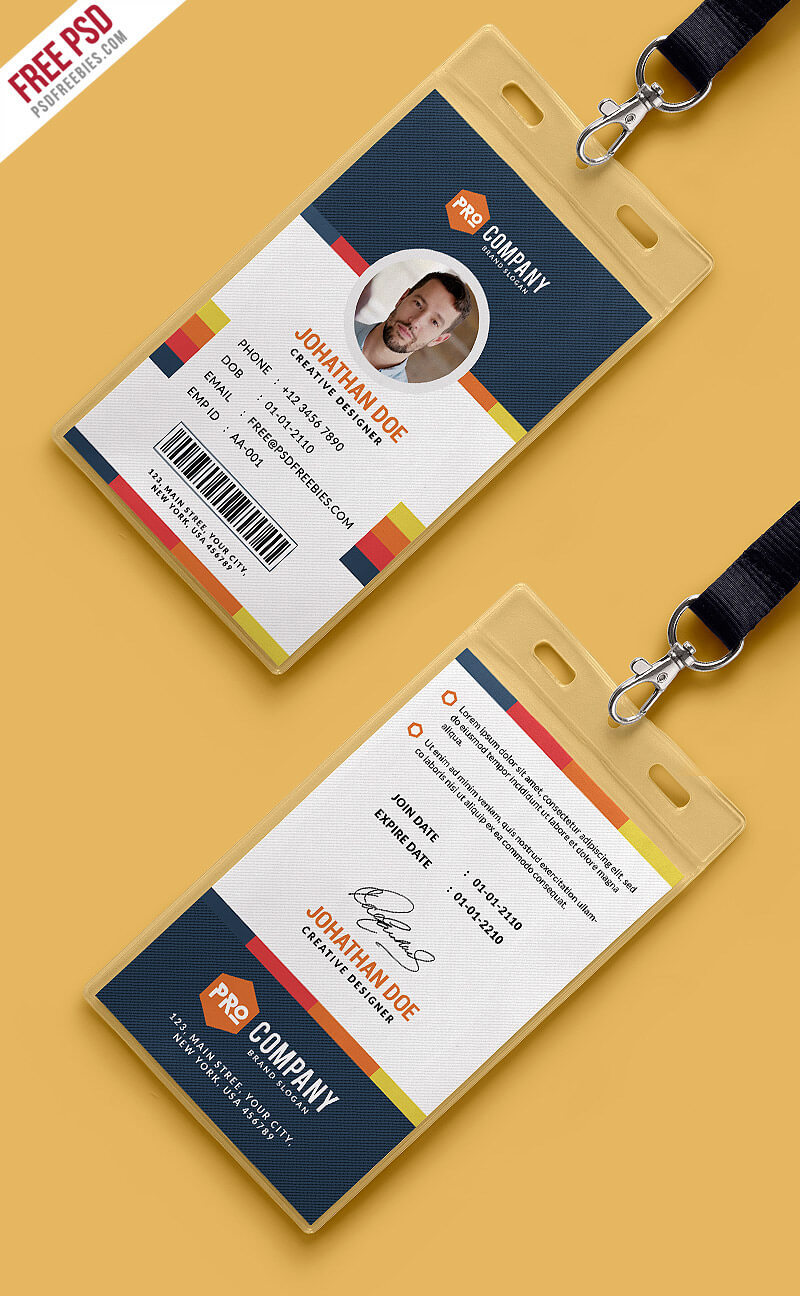Free Psd : Creative Office Identity Card Template Psd On Behance In Id Card Design Template Psd Free Download