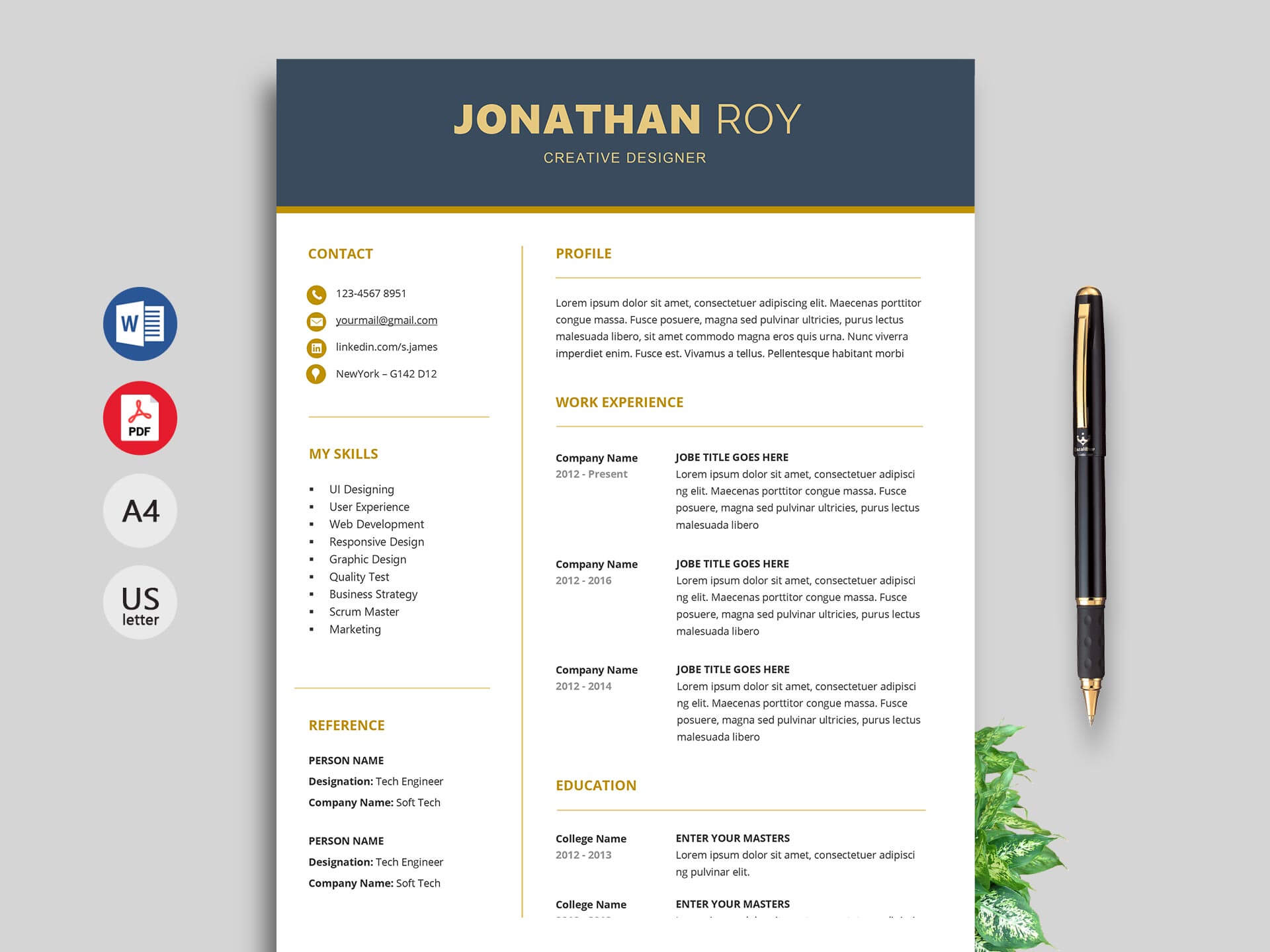 Free Resume & Cv Templates In Word Format 2020 | Resumekraft Pertaining To How To Create A Cv Template In Word