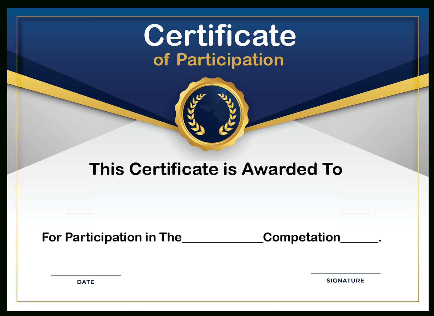 Free Sample Format Of Certificate Of Participation Template Regarding Certificate Of Participation Template Doc