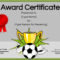 Free Soccer Certificate Maker | Edit Online And Print At Home For Soccer Award Certificate Template