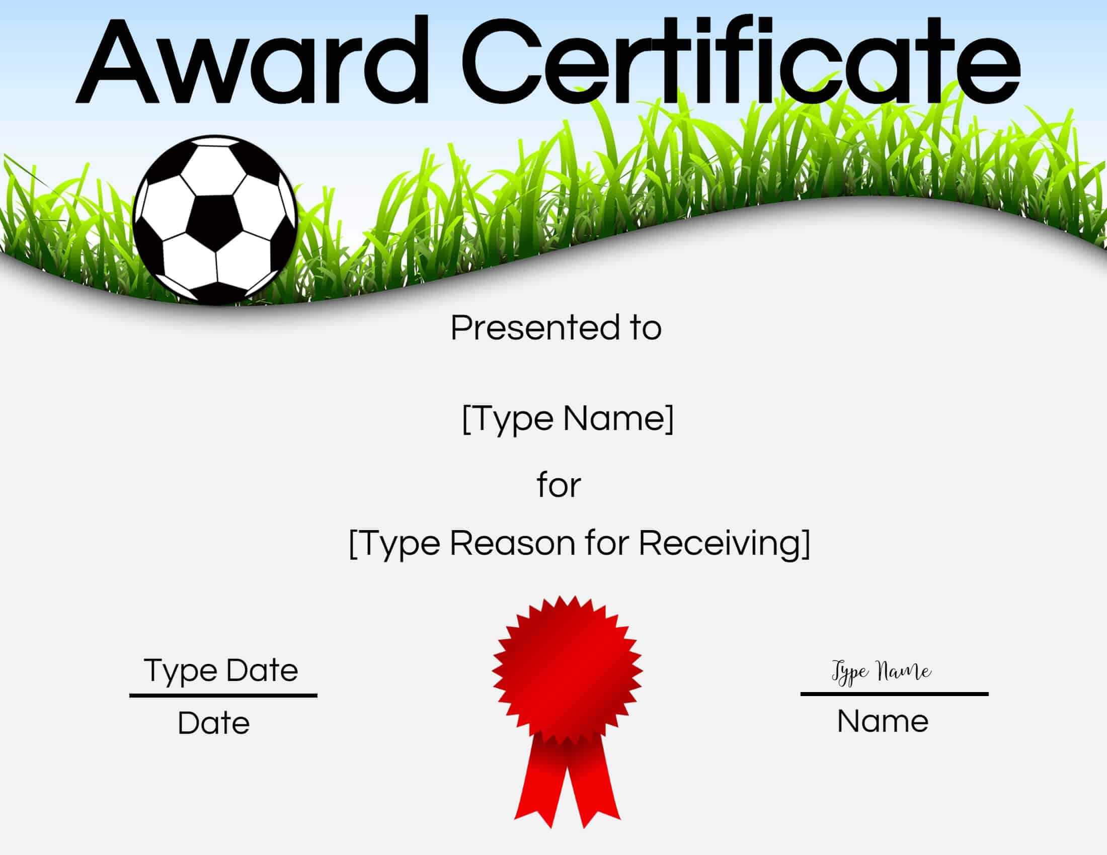 Free Soccer Certificate Maker | Edit Online And Print At Home In Soccer Certificate Template