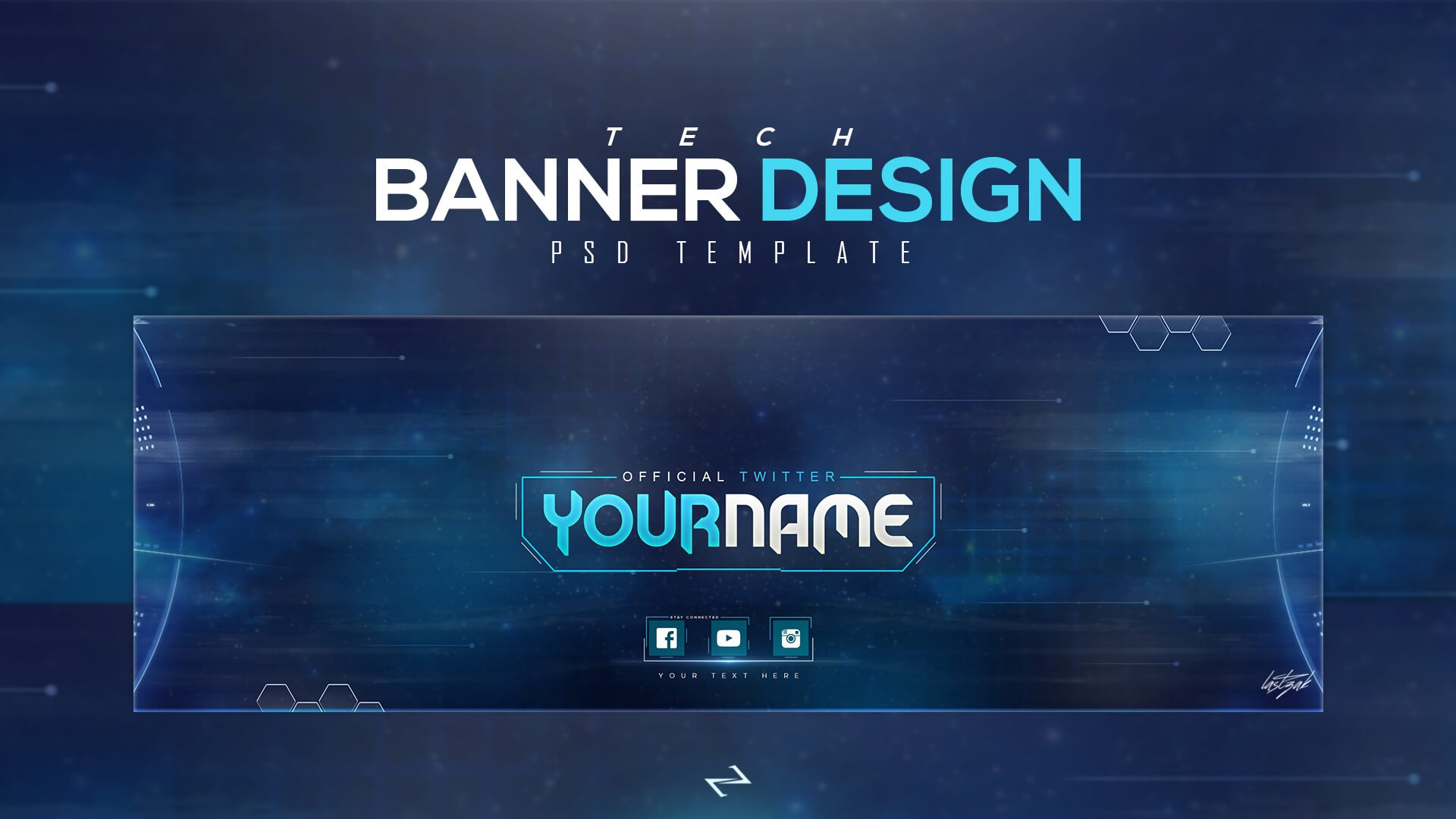 Free Tech Twitter Header Psd Template [Free To Use] – Lastzak18 For Twitter Banner Template Psd