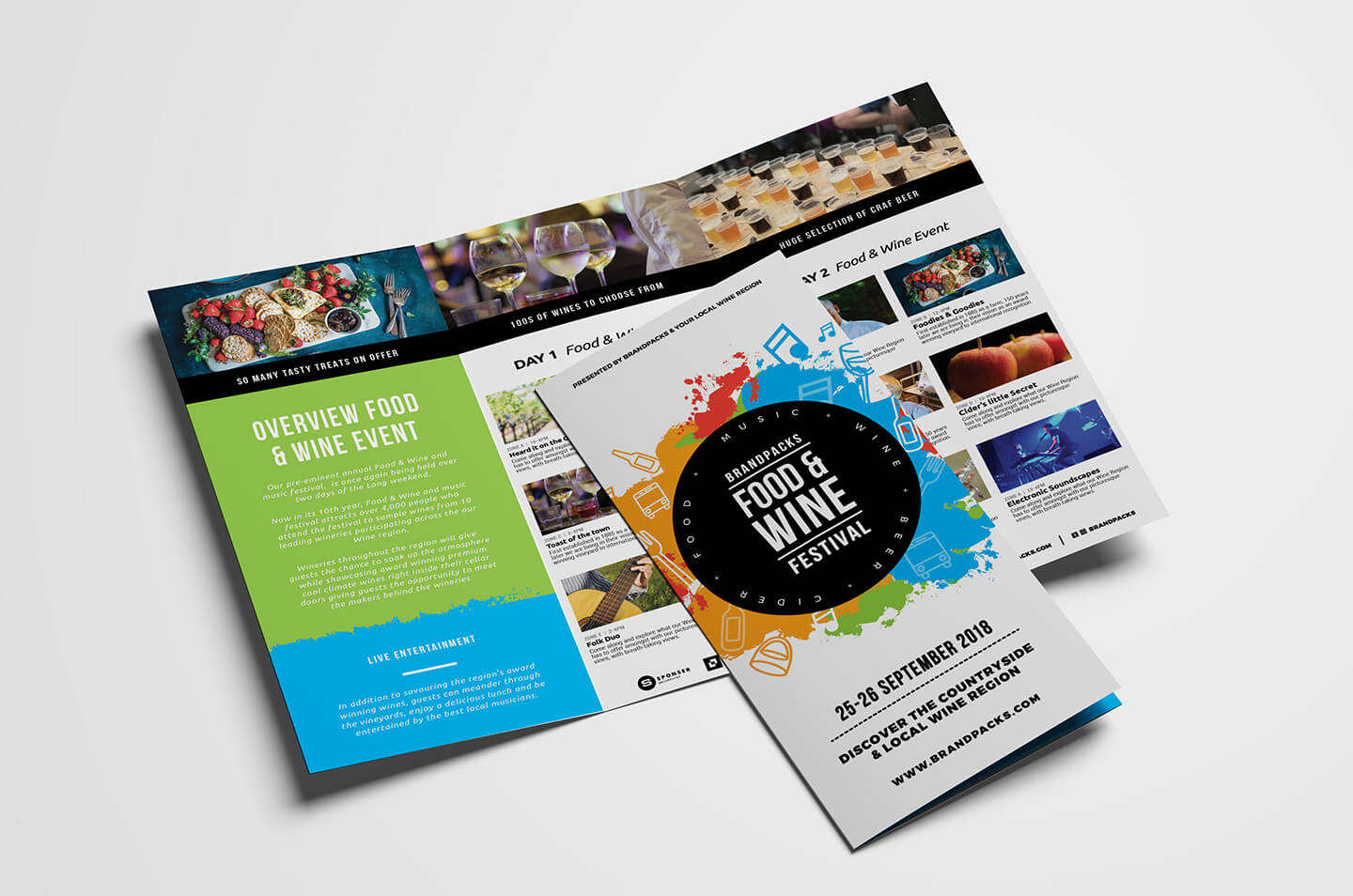 Free Tri Fold Brochure Template For Events & Festivals – Psd Throughout 2 Fold Brochure Template Psd