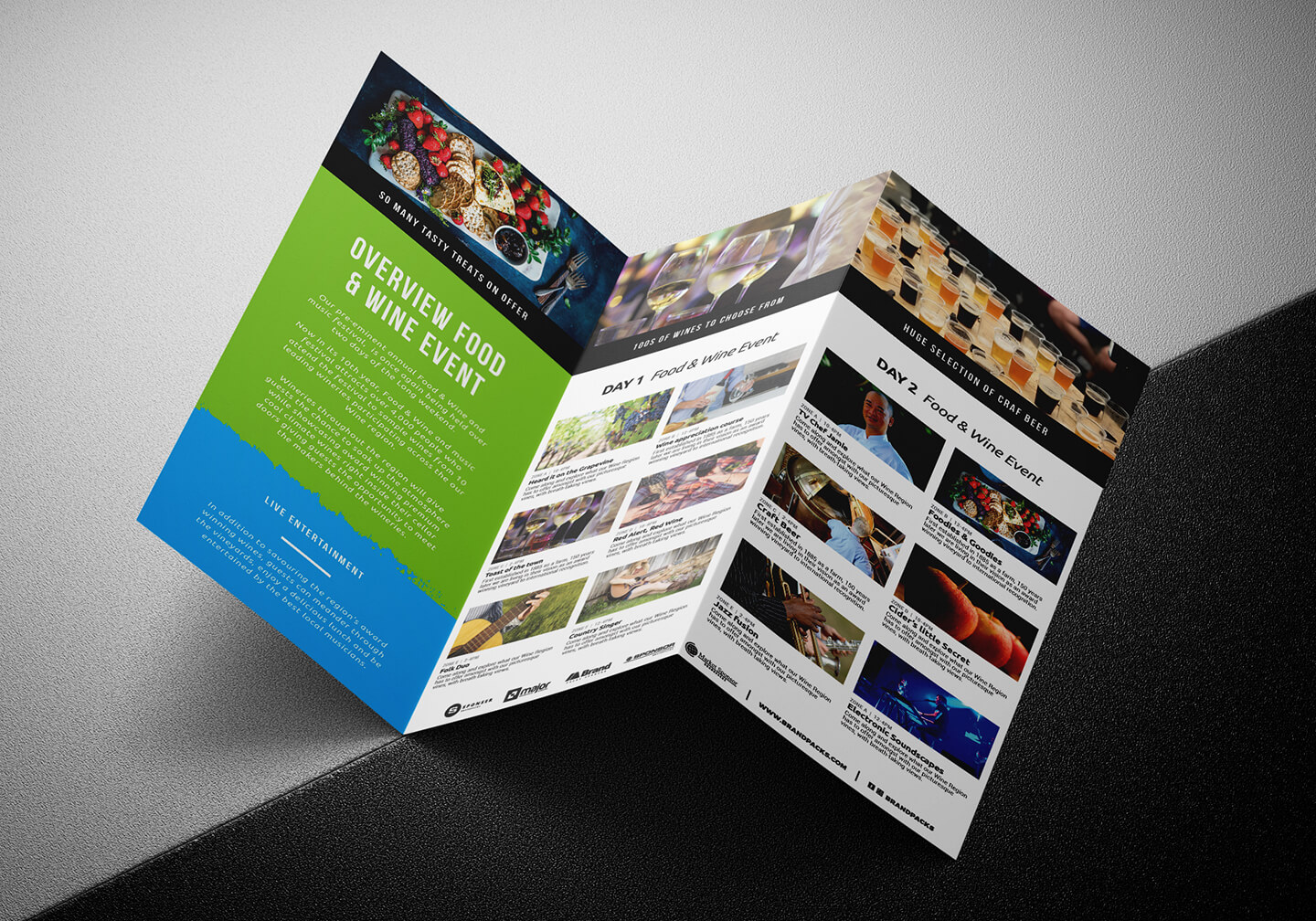 Free Tri Fold Brochure Template For Events & Festivals – Psd Throughout Illustrator Brochure Templates Free Download