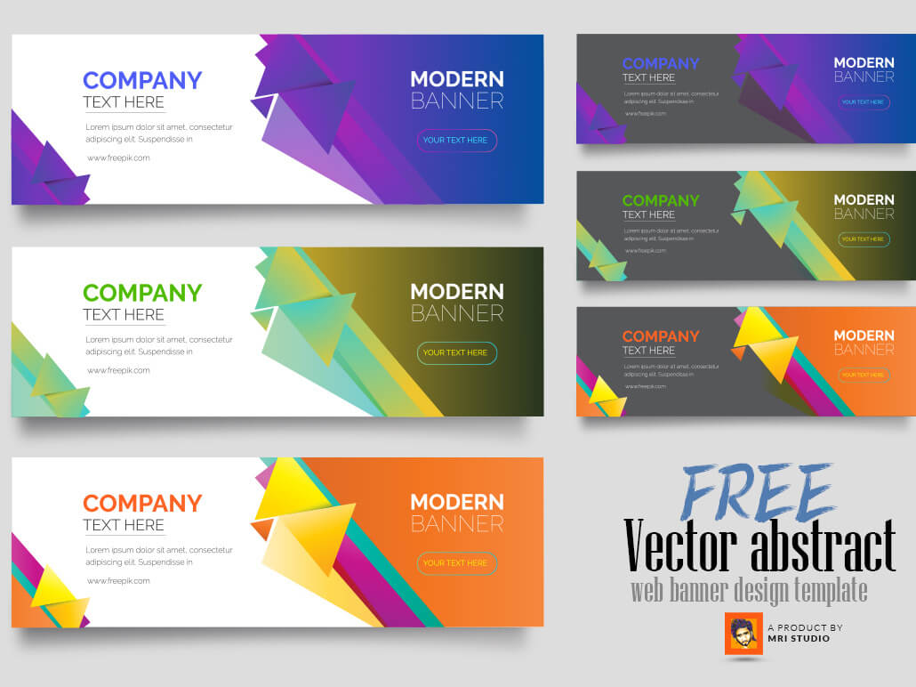 Free Vector Abstract Web Banner Design Templatemri For Website Banner Design Templates