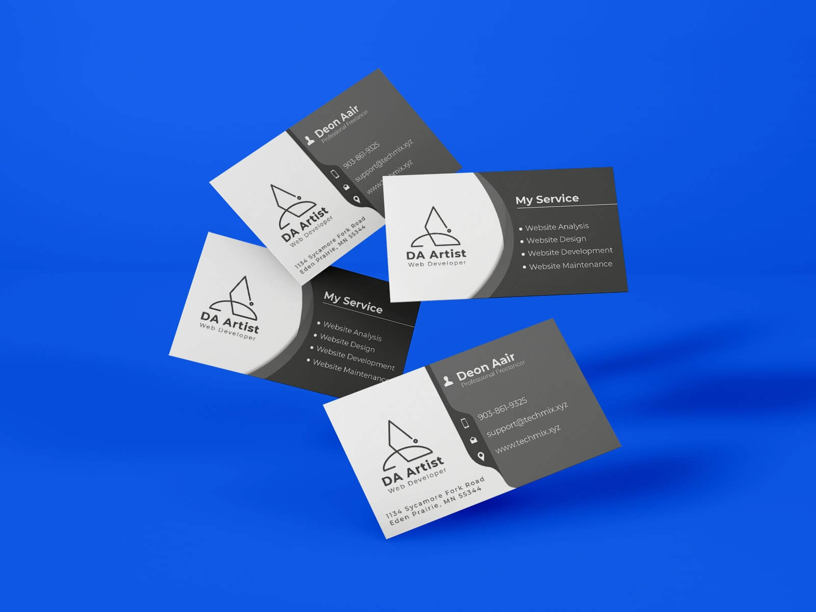 Freelancer Business Cards 2020 | Techmix Throughout Freelance Business Card Template