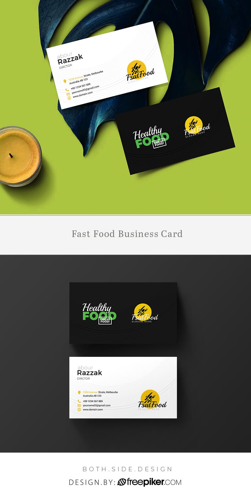 Freepiker | Food And Restaurant Business Card Template In Restaurant Business Cards Templates Free