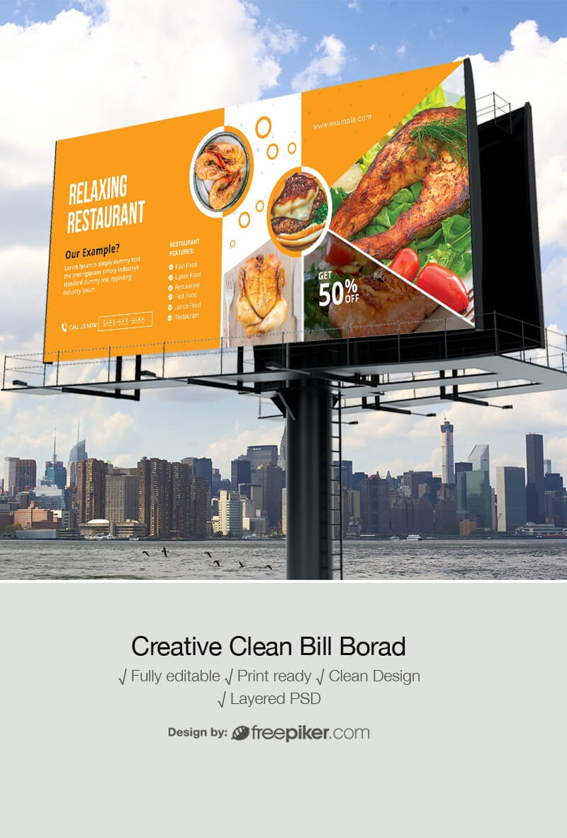 Freepiker | Food & Restaurant Billboard Outdoor Banner With Outdoor Banner Design Templates