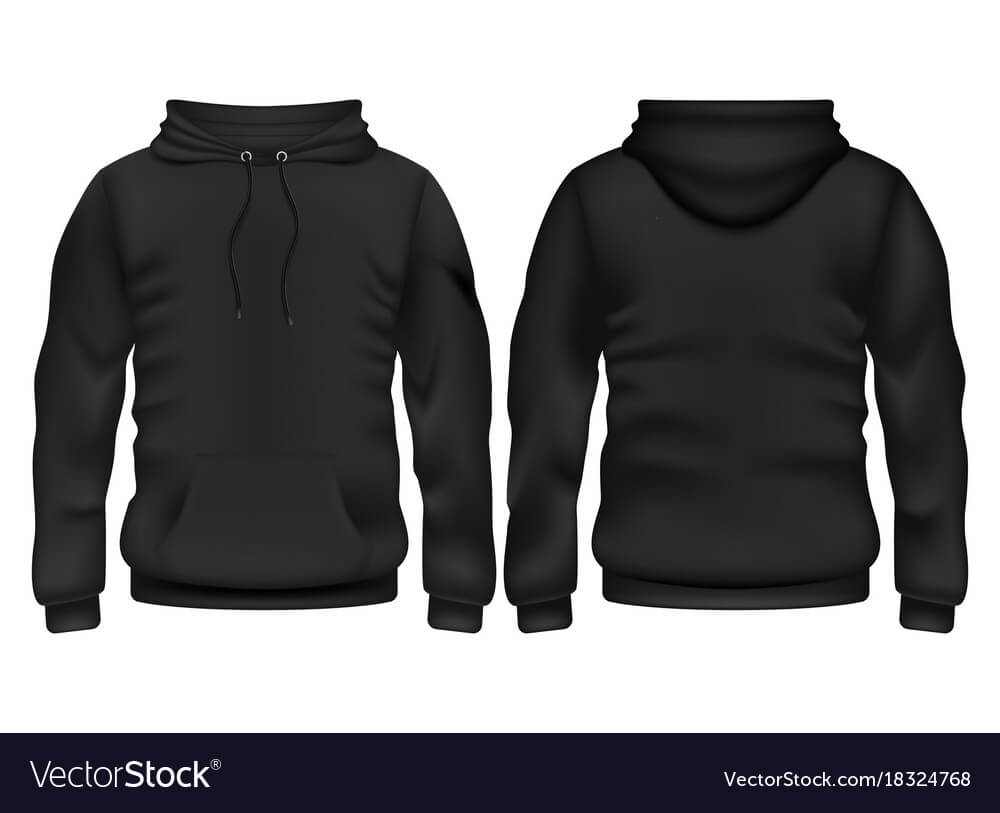 Front And Back Black Hoodie Template For Blank Black Hoodie Template