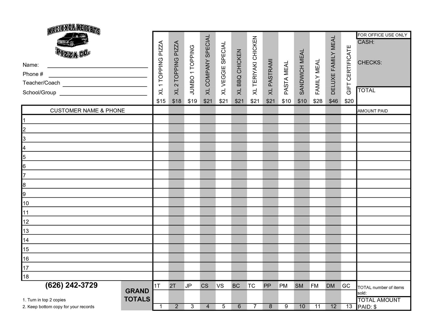 Fundraiser Order Form Template Word – Yatay.horizonconsulting.co In Blank Fundraiser Order Form Template