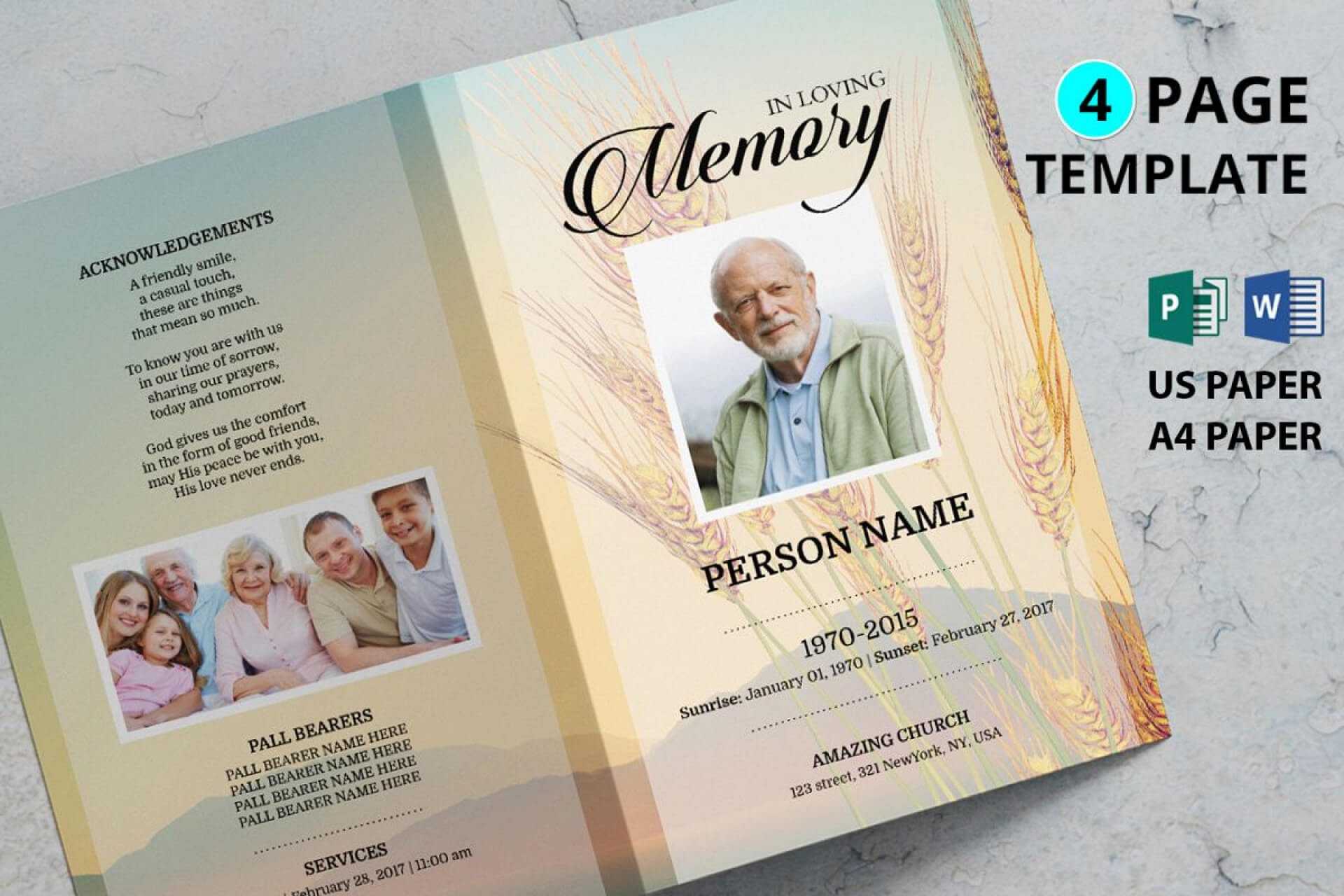 Funeral Brochure Template Word - C Punkt Regarding Memorial Brochure Template