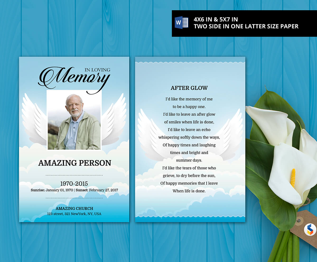 Funeral Card/prayer Card Template On Wacom Gallery In Prayer Card Template For Word