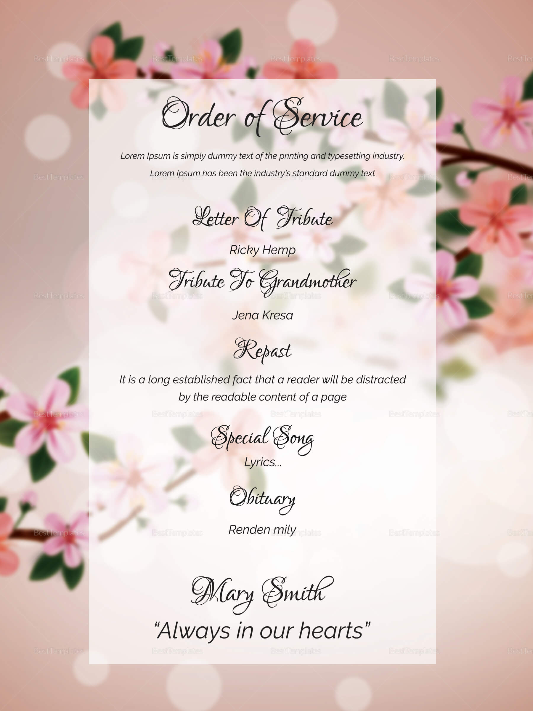 Funeral Invitation – Zohre.horizonconsulting.co Within Funeral Invitation Card Template