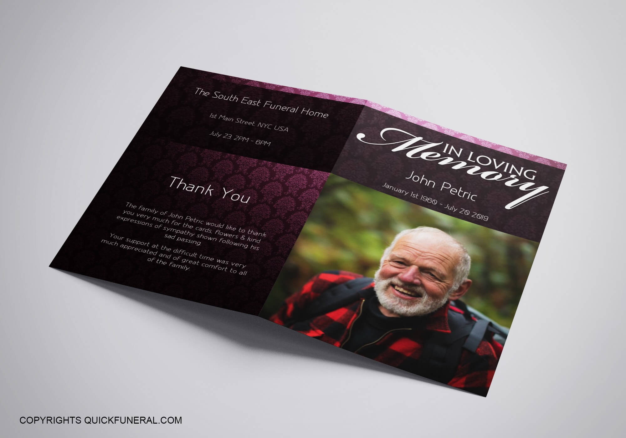 Funeral Program Template – Nitin Chaudhary – Medium Intended For Memorial Brochure Template