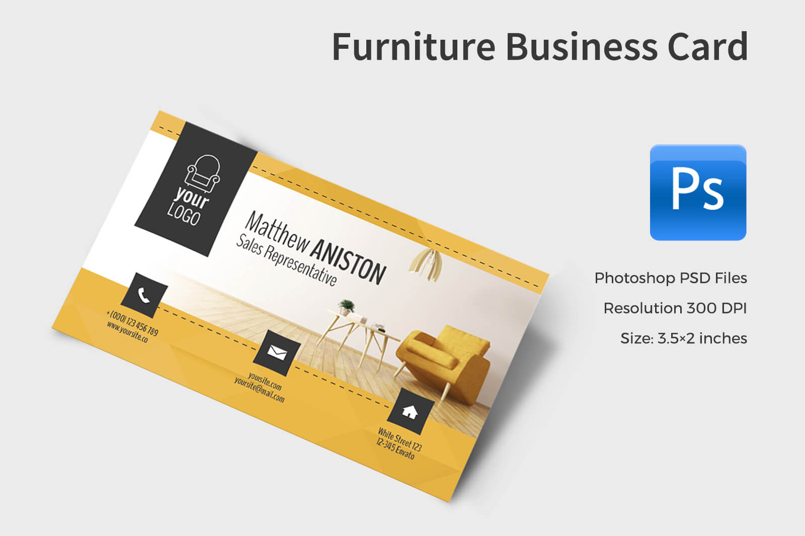 Furniture Business Card In Business Card Templates On Pertaining To Business Card Template Size Photoshop