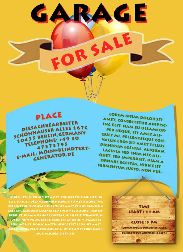 Yard Sale Flyer Template Word