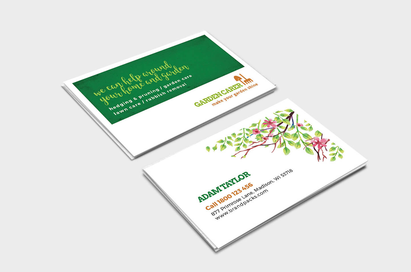 Gardener Business Card Template In Psd, Ai & Vector – Brandpacks Throughout Gardening Business Cards Templates
