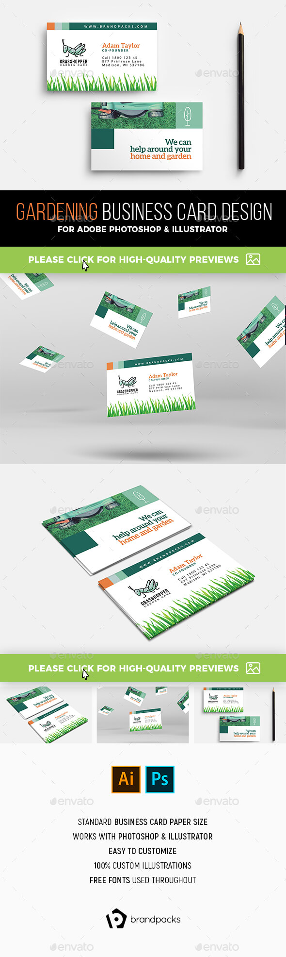 Gardening Business Card Templates & Designs From Graphicriver Inside Gardening Business Cards Templates