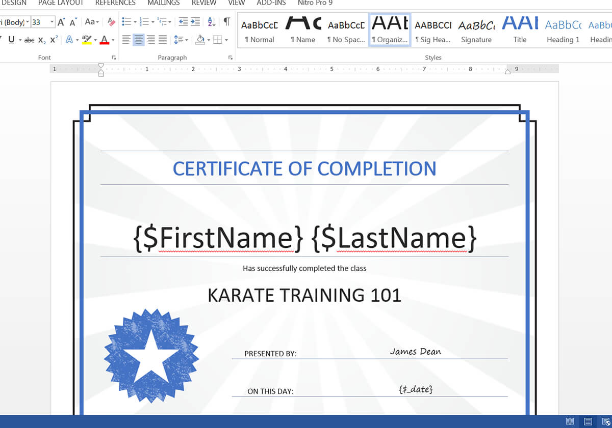 Generate A Certificate Of Completion From Infusionsoft With Regard To Track And Field Certificate Templates Free
