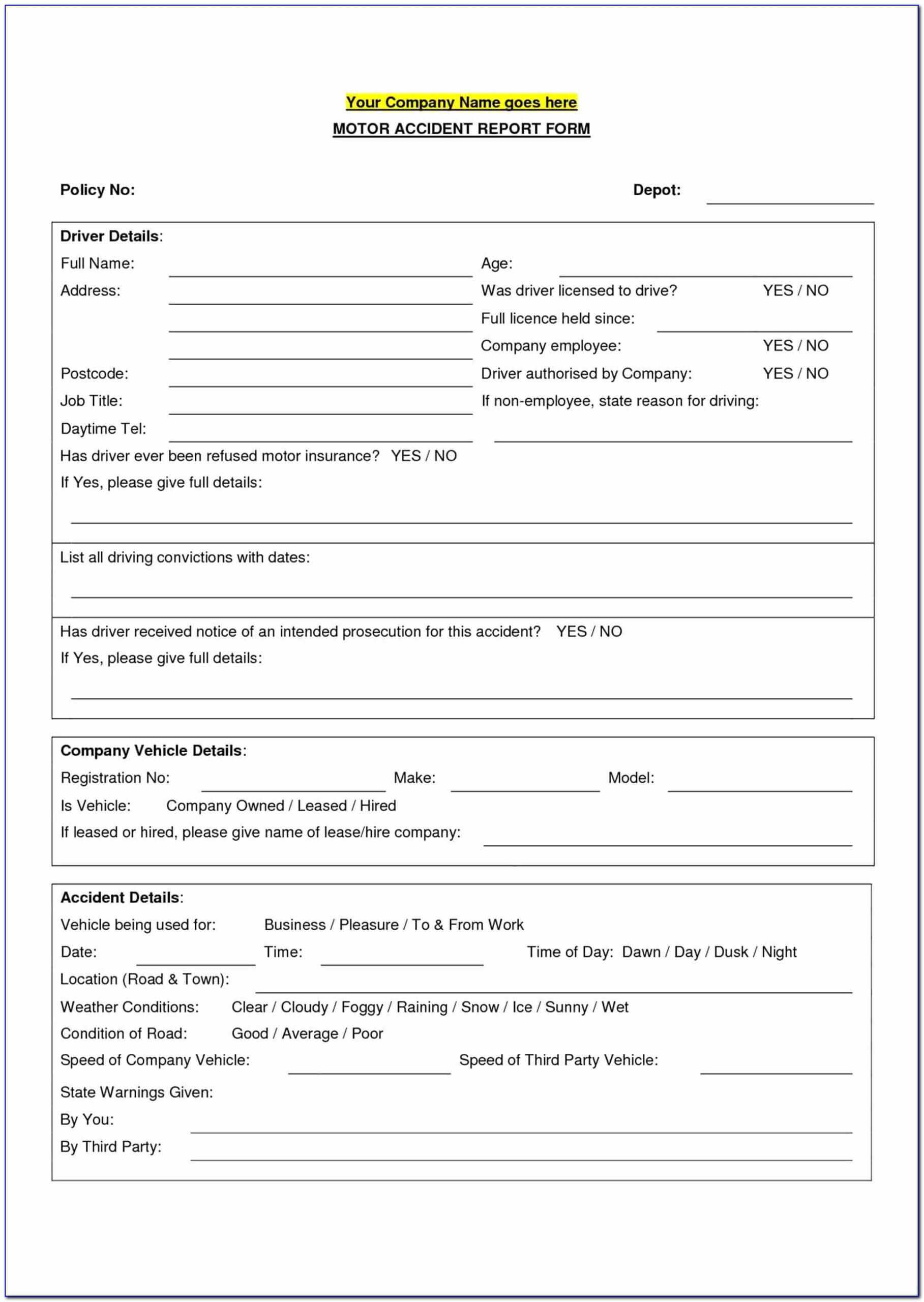 Georgia Uniform Motor Vehicle Accident Report Form – Form With Motor Vehicle Accident Report Form Template
