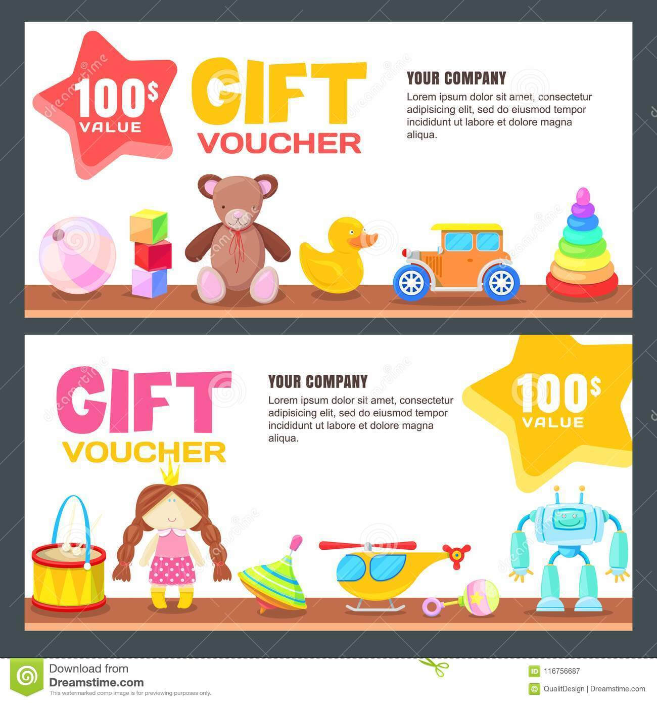 Gift Card, Voucher, Certificate Or Coupon Vector Design Intended For Kids Gift Certificate Template