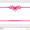 Gift Card With Pink Ribbon And A Bow Stock Vector With Regard To Pink Gift Certificate Template