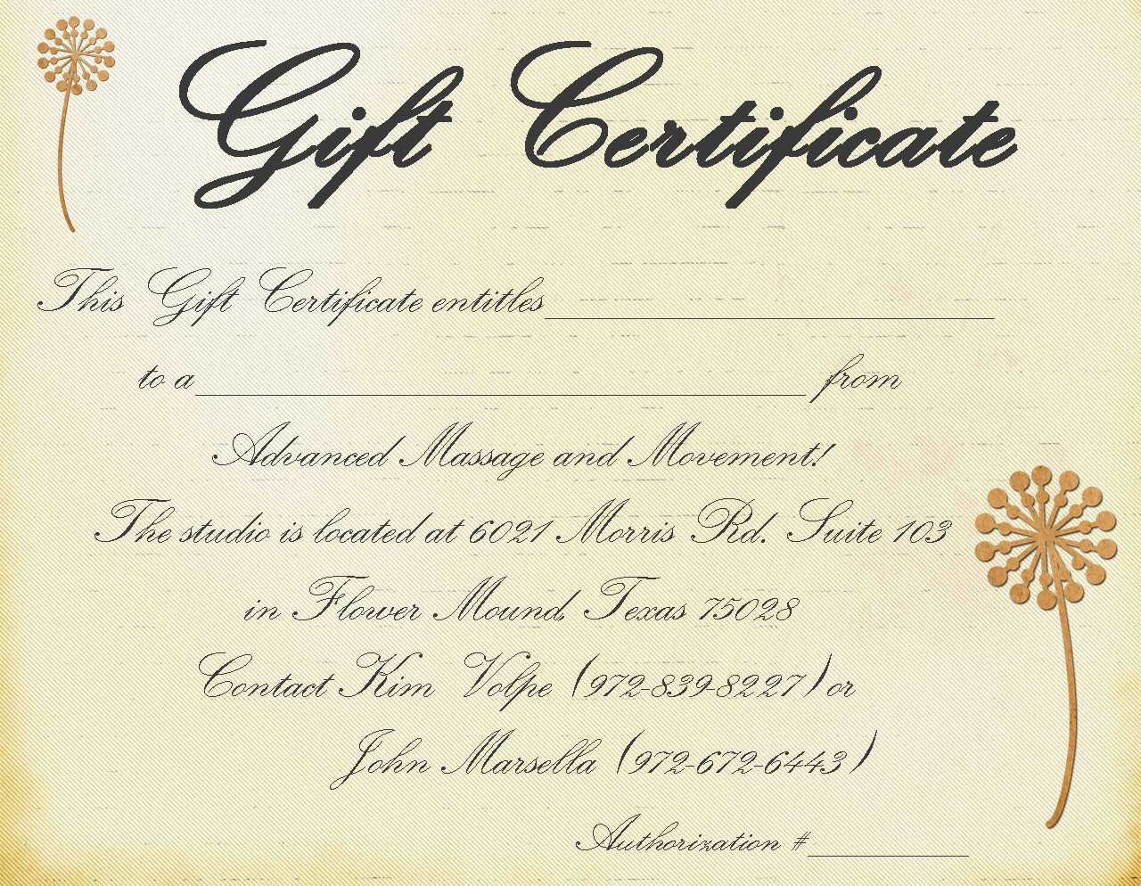 Gift Certificate Massage Template | Certificatetemplategift With Massage Gift Certificate Template Free Download
