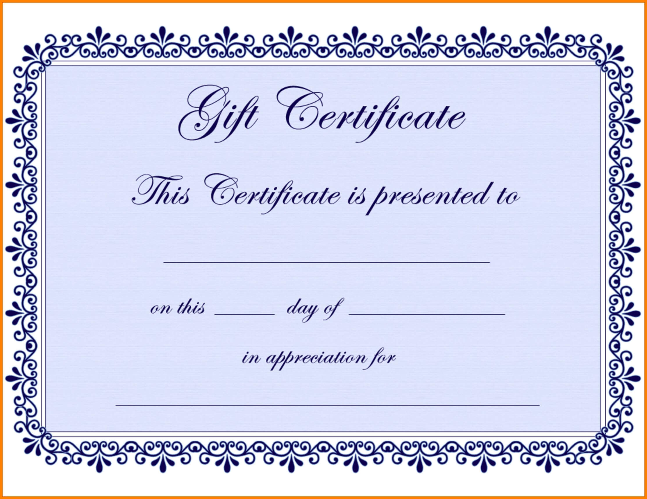 Gift Certificate Template Png | Certificatetemplategift Inside Free Certificate Templates For Word 2007