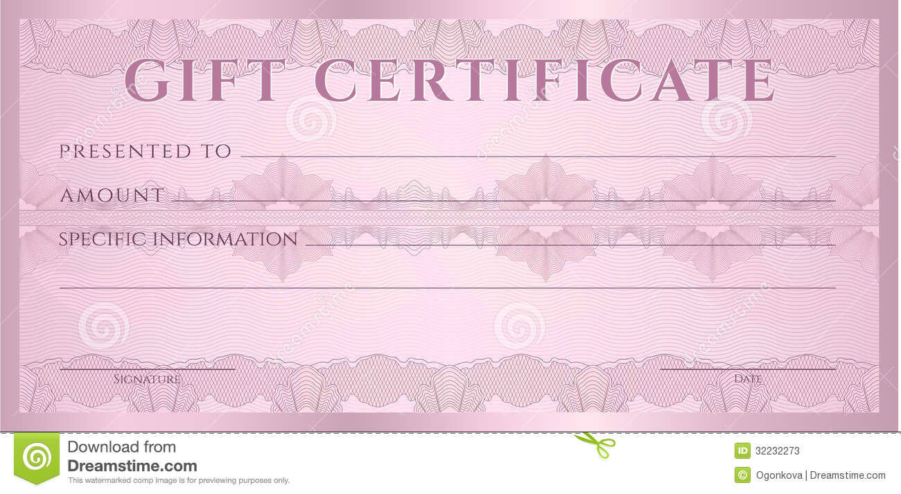 Gift Certificate (Voucher, Coupon) Template Stock Vector With Regard To Movie Gift Certificate Template