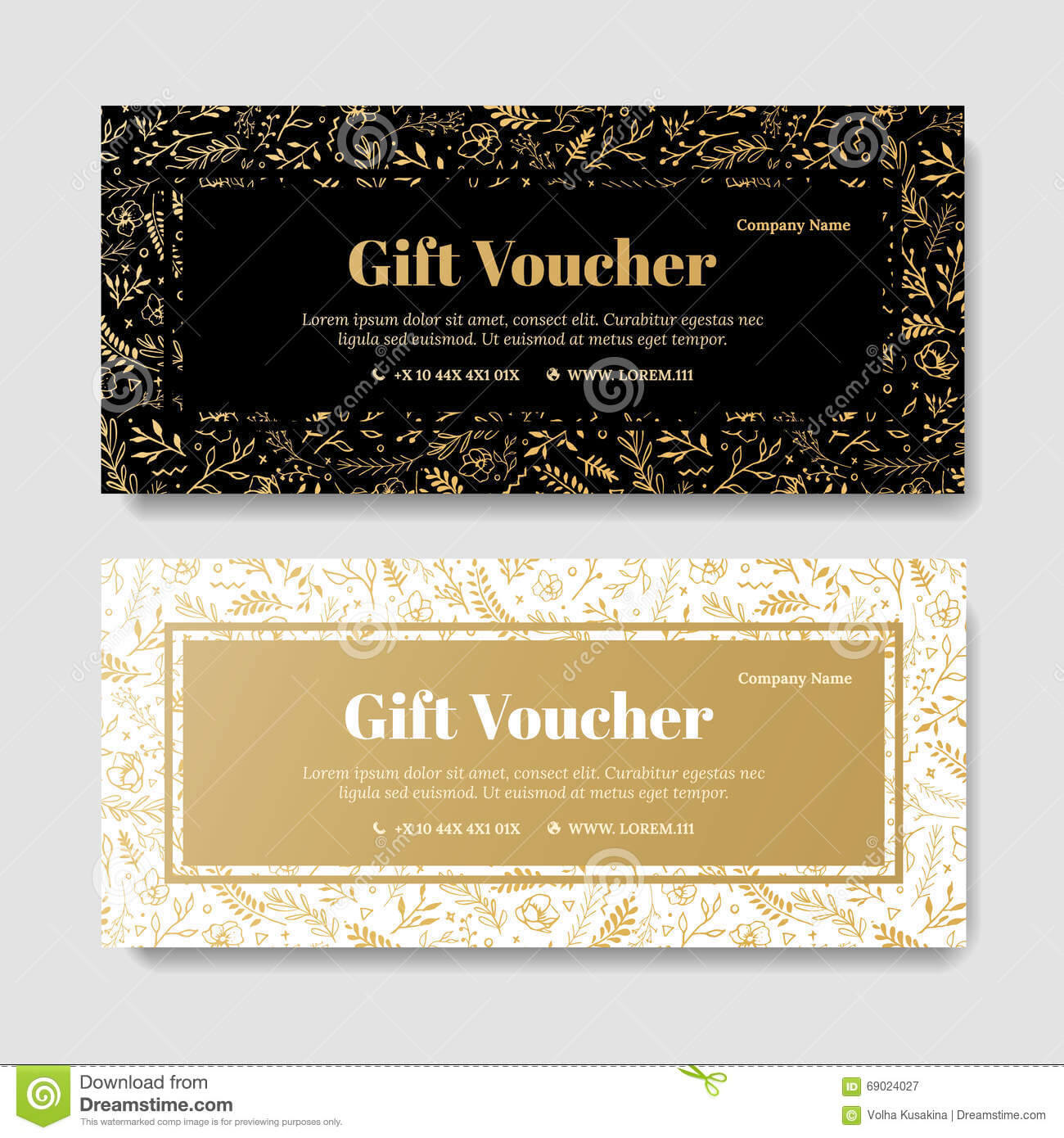 Gift Premium Voucher, Coupon Template. Stock Illustration With Regard To Spa Day Gift Certificate Template