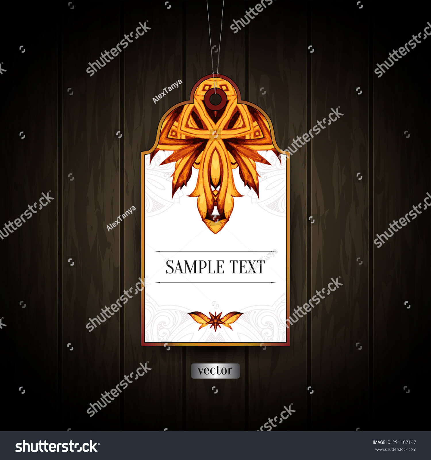 Gift Tag Ornamental Pattern Abstract Floral Stock Vector Throughout Blank Luggage Tag Template