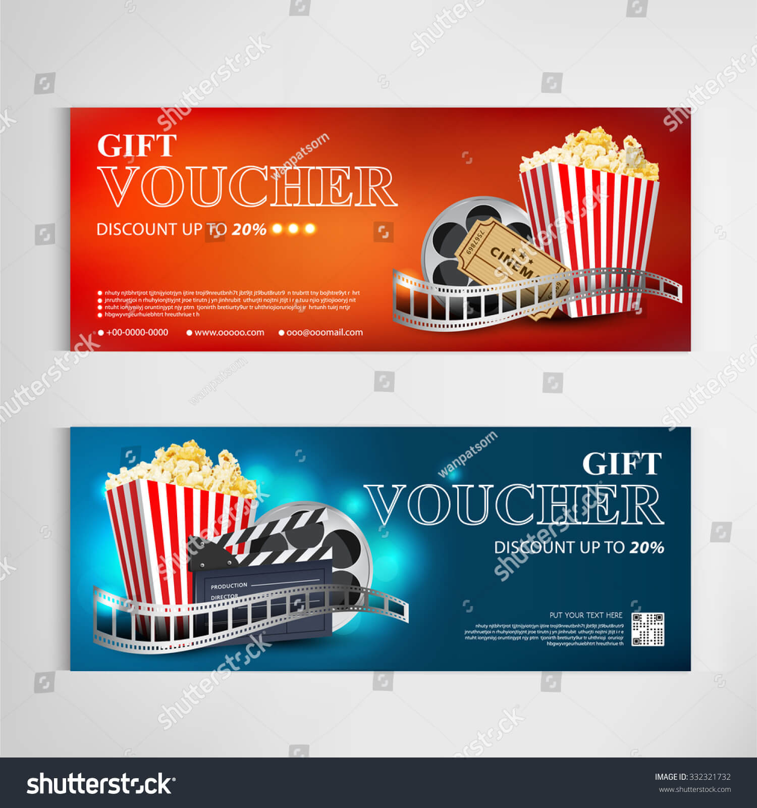 Gift Voucher Movie Template Modern Pattern Stock Vector Regarding Movie Gift Certificate Template