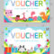 Gift Voucher Template Colorful Patterncute Gift Stock Vector With Kids Gift Certificate Template