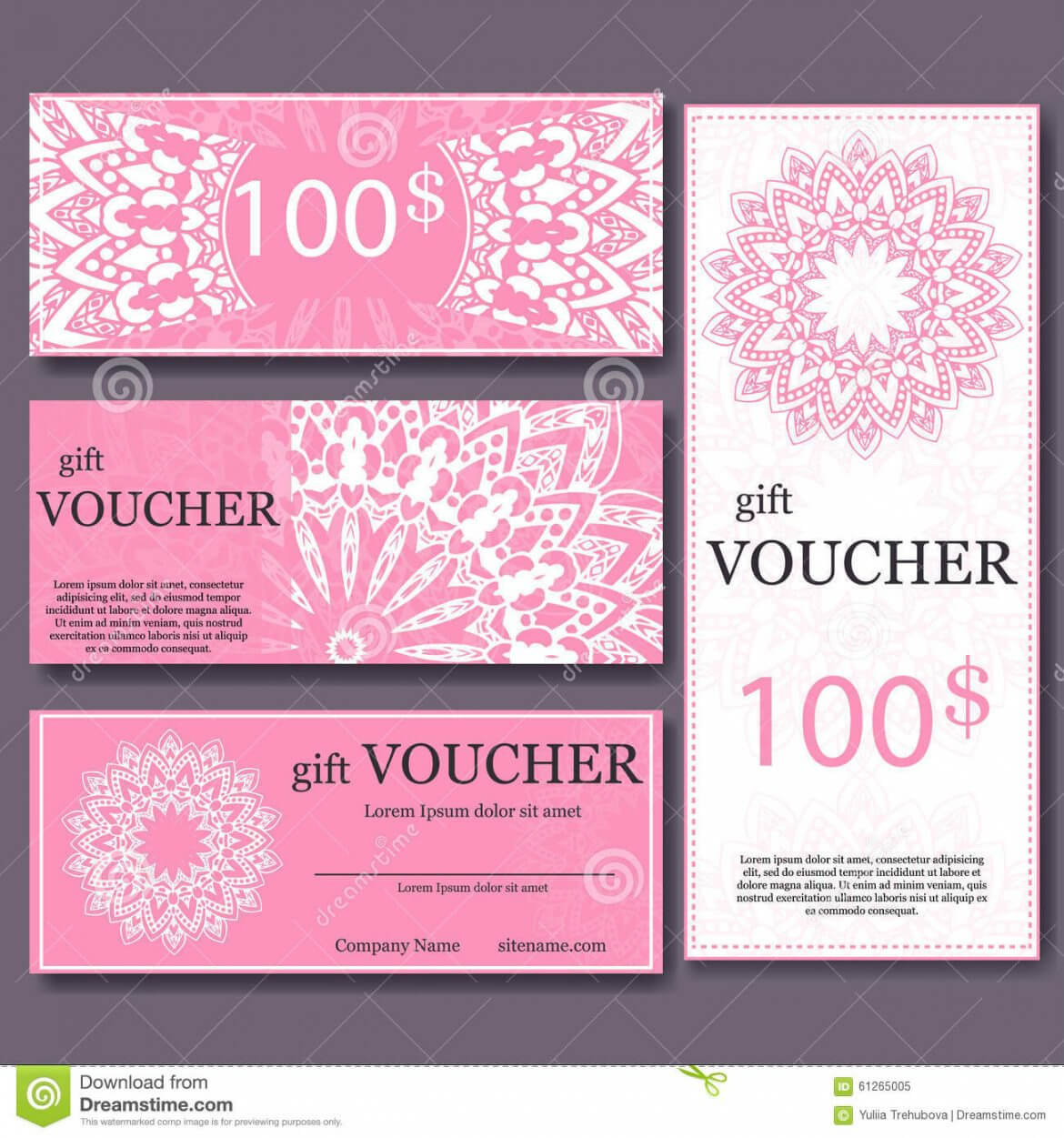 Gift Voucher Template With Mandala Design Certificate For Within Magazine Subscription Gift Certificate Template